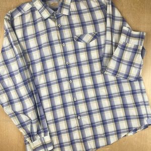 Tommy Bahama Mens XL Button Down Long Sleeve Blue Orange Striped Shirt